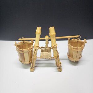 Chinese Mini Bamboo Traditional Folk Ornaments Holder Home Decorative